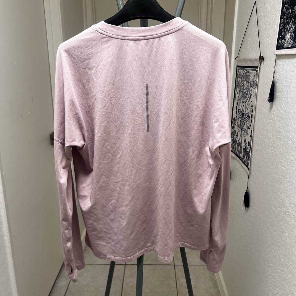 Nike Light Pink Long Sleeve Dri-FIT Crew Top - Picture 2 of 4